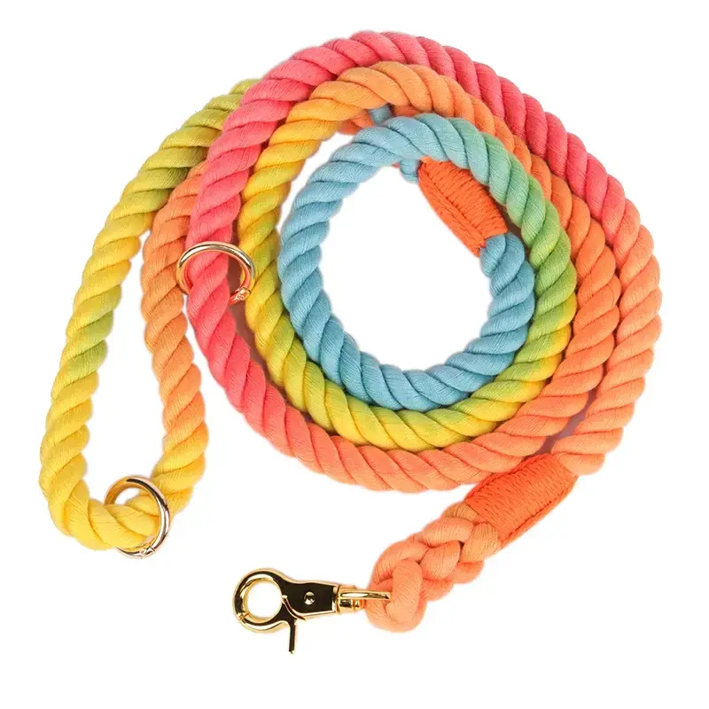 Cotton Dog Leash with Golden Metal Hook 5