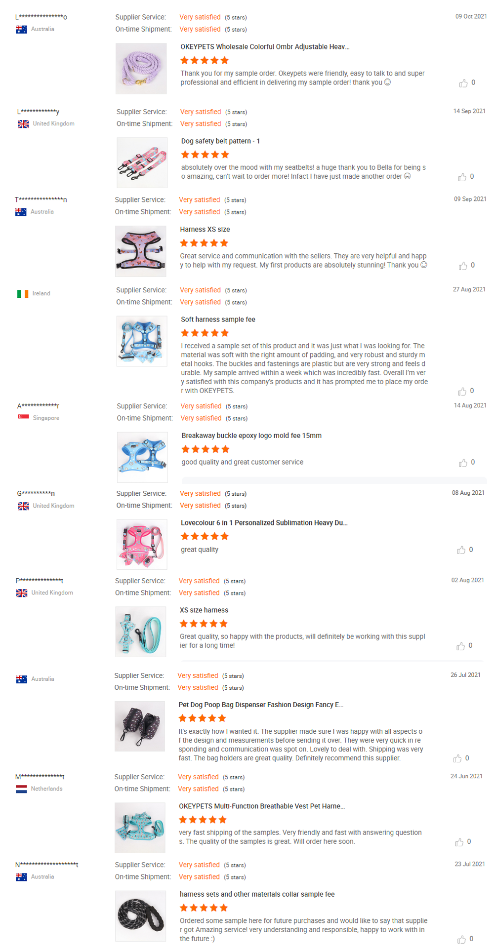 OKEYPETS Vente en gros, laisses arc-en-ciel personnalisées en coton naturel écologique faites à la main pour grands chiens. 23