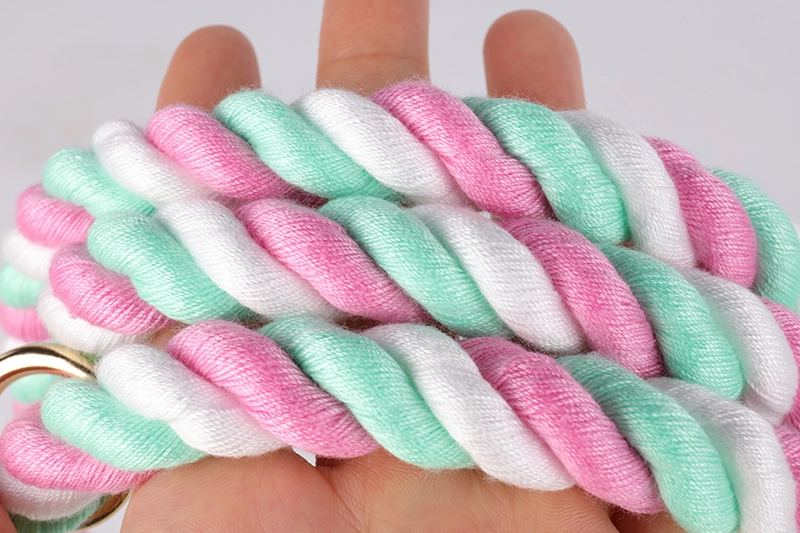 OKEYPETS Accessoires pour animaux de compagnie tendance Laisse multifonctionnelle en coton doux coloré faite à la main pour chien 11