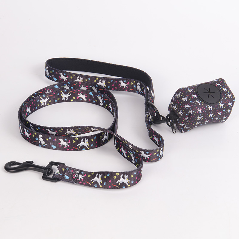 OKEYPETS Collier et laisse pour chien à motif pattes colorées, résistants, ajustables et confortables, avec nœud papillon. 11