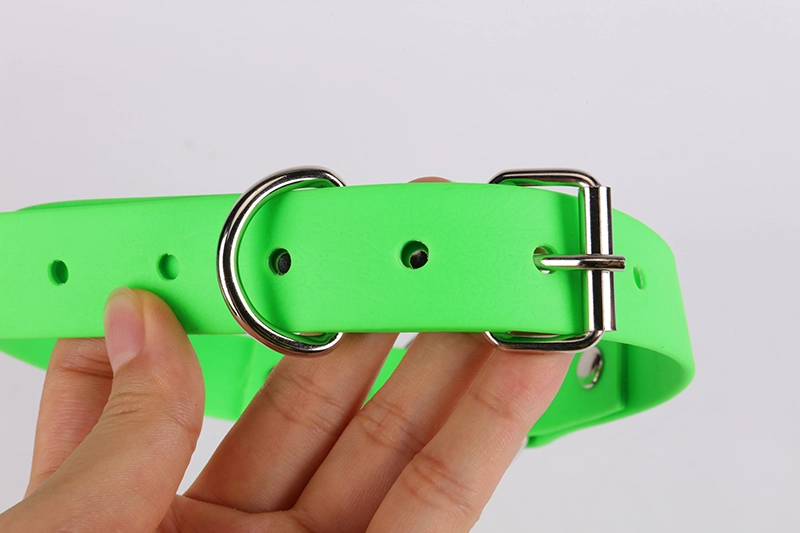 Collier pour animaux de compagnie OKEYPETS réglable, durable et anti-odeur, couleur verte, en PVC imperméable 8