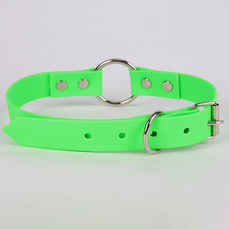 Collier pour animaux de compagnie OKEYPETS réglable, durable et anti-odeur, couleur verte, en PVC imperméable 6