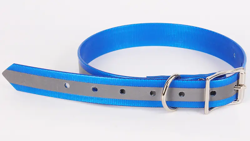 Collier de dressage pour chien OKEYPETS en sangle de nylon enduite de TPU, imperméable et réglable avec réflecteur 1