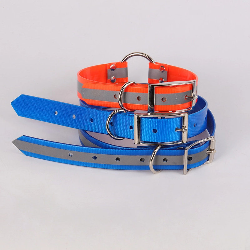 Collier de dressage pour chien OKEYPETS en sangle de nylon enduite de TPU, imperméable et réglable avec réflecteur 9