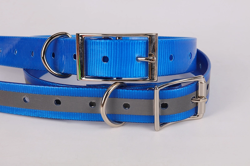 Collier de dressage pour chien OKEYPETS en sangle de nylon enduite de TPU, imperméable et réglable avec réflecteur 8
