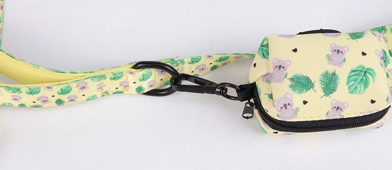 OKEYPETS Dog Accessories Cute Yellow Cartoon Sublimation Neoprene Dog Poo Bags Holder Eco-friendly Pet Bag Dispenser 13