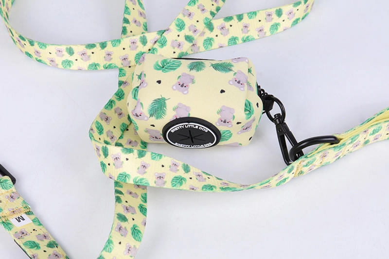 OKEYPETS Dog Accessories Cute Yellow Cartoon Sublimation Neoprene Dog Poo Bags Holder Eco-friendly Pet Bag Dispenser 14