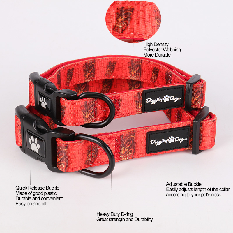 OKEYPETS Durable And Comfortable Neoprene Padded Designer Pet Collar No Pull Dog Collar 6