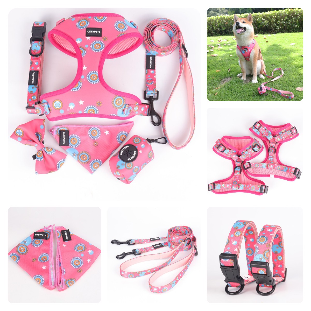 Okeypets propose en gros des colliers, écharpes et laisses pour chiens avec porte-sacs à déjections canines. 15