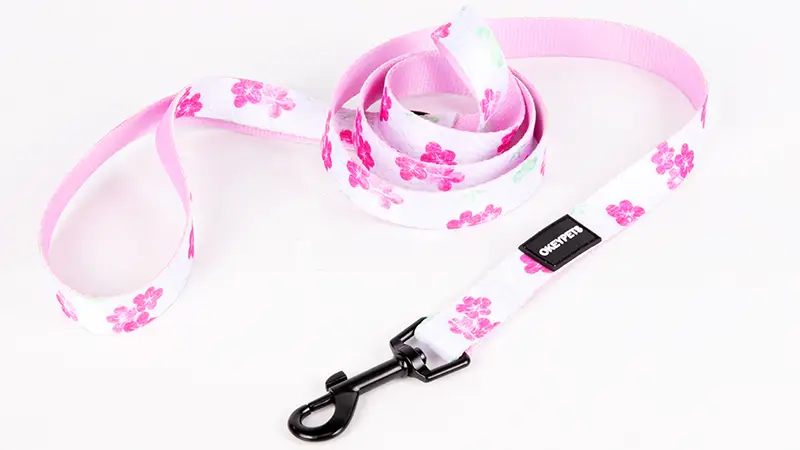 OKEYPETS Lesă drăguță pentru câini mici, cu imprimeu floral, moale și confortabilă 1