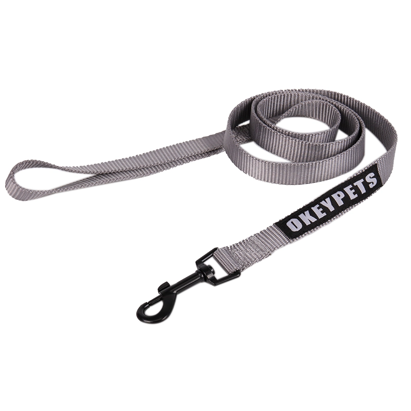 Collier pour chien OKEYPETS personnalisé, gris, réglable, en nylon haute densité 3