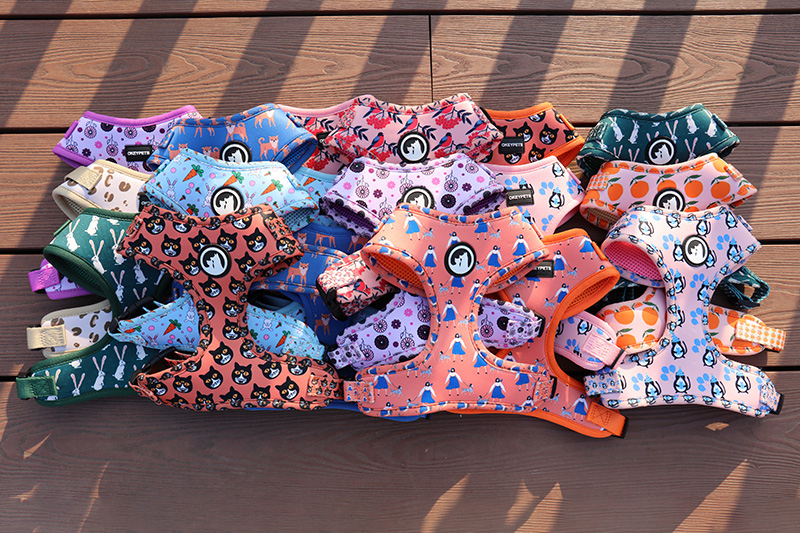 OKEYPETS Coloful Pattern Dog Harness Wholesale Neoprene No Pull Breathable Mesh Dog Harness 3