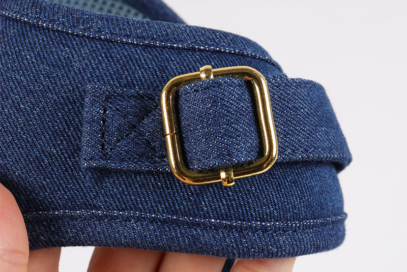 OKEYPETS Ensemble harnais de cowboy personnalisé en jean pour chien, laisse et collier, accessoires pour animaux de compagnie, harnais en denim tendance. 15