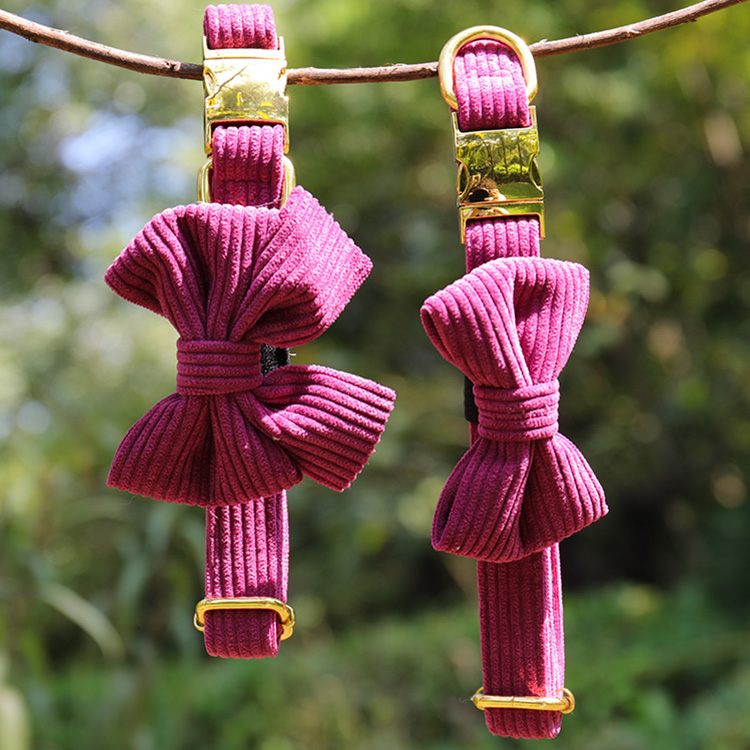 OKEYPETS Custom Corduroy Dog Harness Set-Soft  comfortable 5