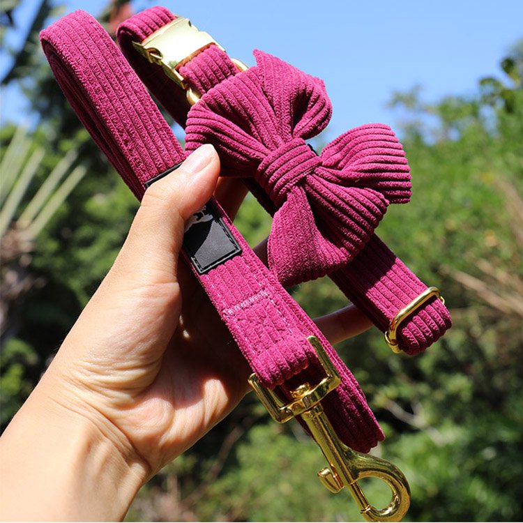 OKEYPETS Custom Corduroy Dog Harness Set-Soft  comfortable 4