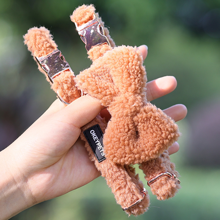 OKEYPETS Harnais de luxe pour chien, en sherpa ajustable, ensemble de harnais pour chien pur. 10