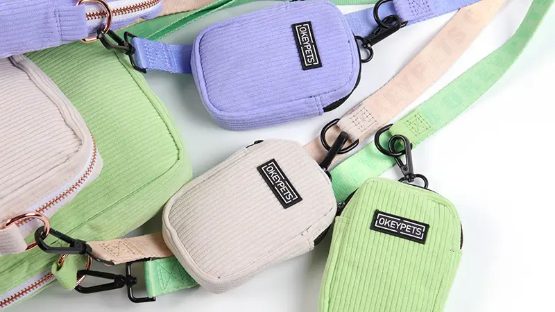 OKEYPETS mājdzīvnieku aksesuāri, velvets, suņu ceļojumu soma, pielāgota un plecu siksna, suņu apmācības kārumu maciņš suņiem 1
