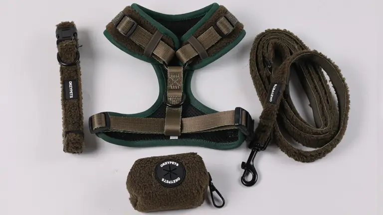 Plüss Sherpa kutyahám és póráz szett, lélegző, meleg kutyahám, dizájner kutyamellény hideg időjárásra 1