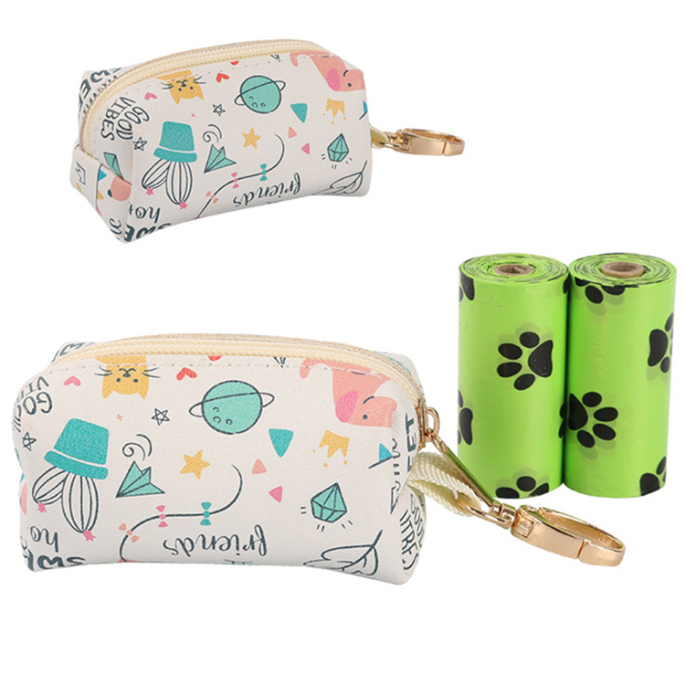 Distributeur de sacs à déjections canines en cuir OKEYPETS personnalisé avec logo pour les voyages en extérieur 5