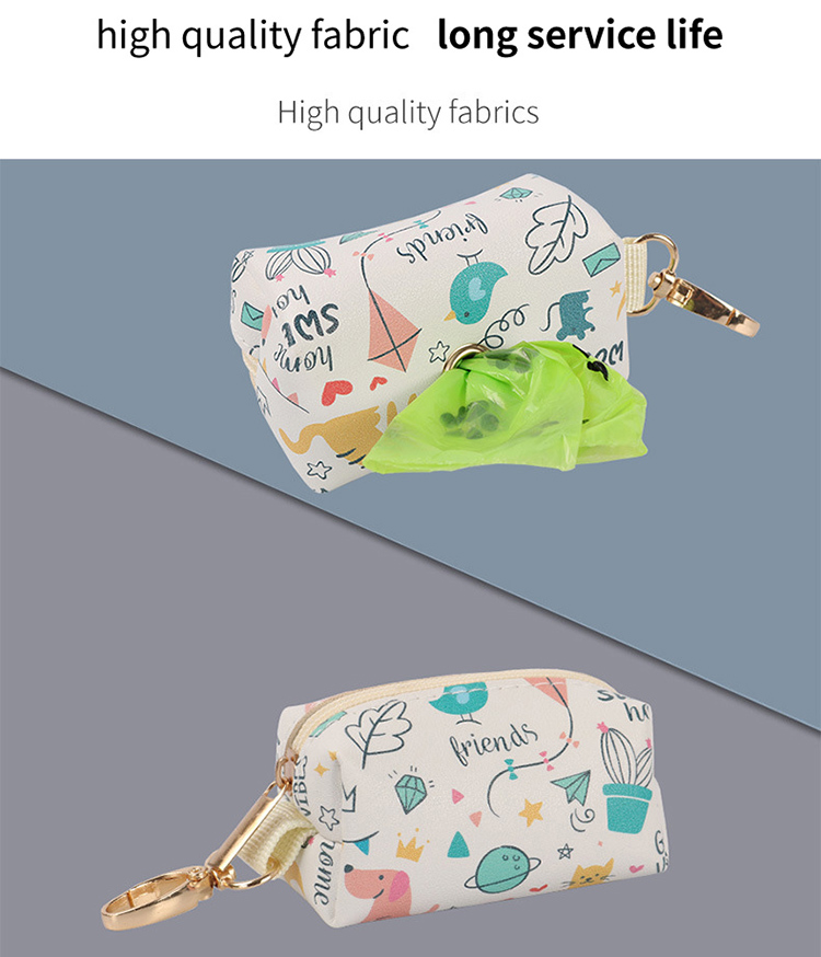 Distributeur de sacs à déjections canines en cuir OKEYPETS personnalisé avec logo pour les voyages en extérieur 4