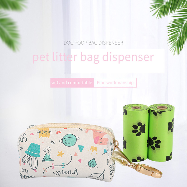 Distributeur de sacs à déjections canines en cuir OKEYPETS personnalisé avec logo pour les voyages en extérieur 3