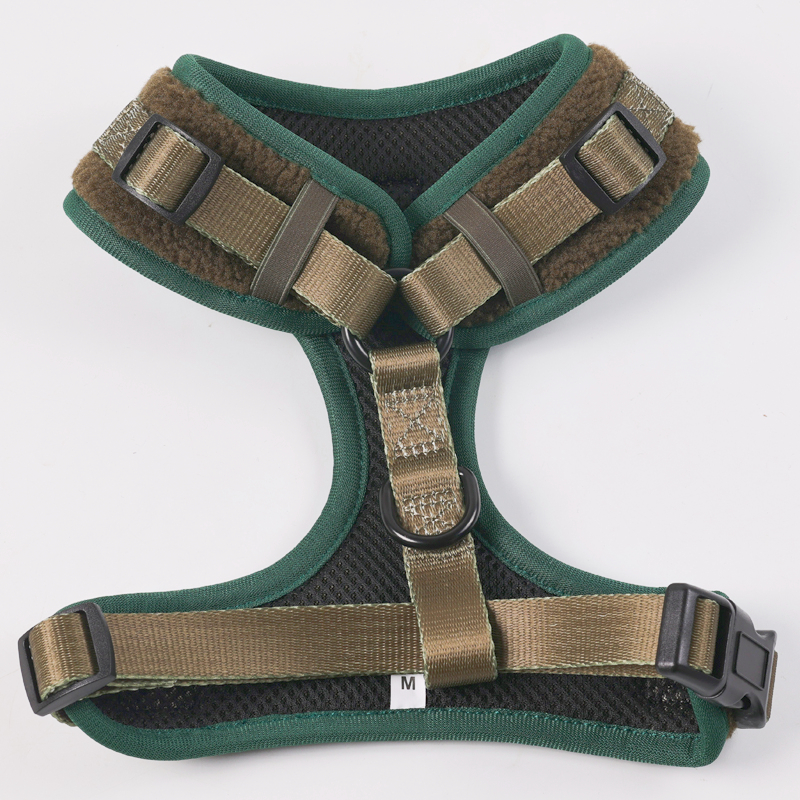 Harnais anti-traction pour chiot et laisse multifonctionnelle pour chien, doux et réglable, anti-étranglement et anti-fugue, en sherpa. Gilet pour chien mignon. 8