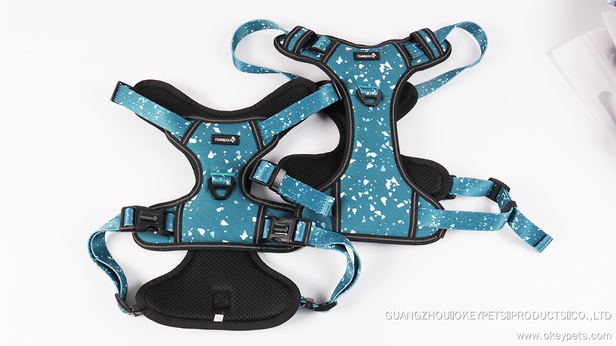OKEYPETS, harnais réfléchissant personnalisé pour chien, disponible en gros, grandes tailles (XXL), robuste et anti-traction, de type tactique et souple. 2