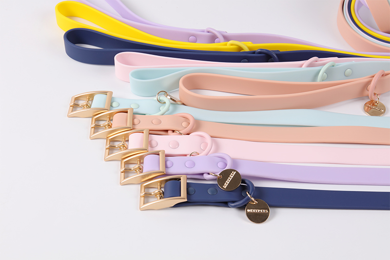 Collier souple en PVC avec étiquette nominative, collier et laisse réglables et imperméables pour chien, en vente en gros. 11