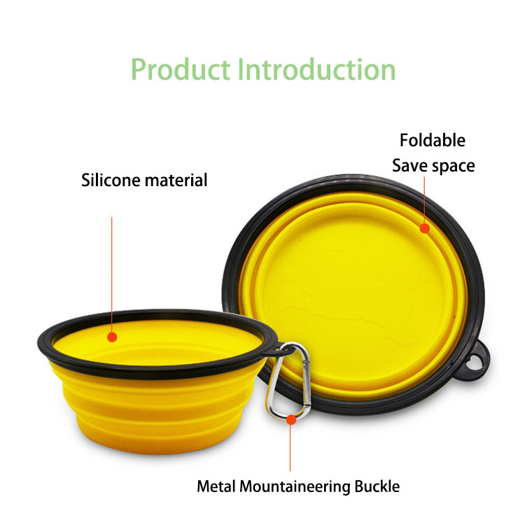 Gamelles pliables pour chiens et chats, idéales pour les voyages. Disponibles en gros. Fabriquées en silicone alimentaire et sans danger pour les petits chiens et chats. 6