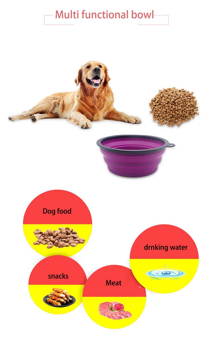 Gamelles pliables pour chiens et chats, idéales pour les voyages. Disponibles en gros. Fabriquées en silicone alimentaire et sans danger pour les petits chiens et chats. 15