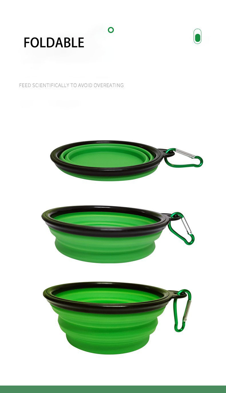 Gamelles pliables pour chiens et chats, idéales pour les voyages. Disponibles en gros. Fabriquées en silicone alimentaire et sans danger pour les petits chiens et chats. 8