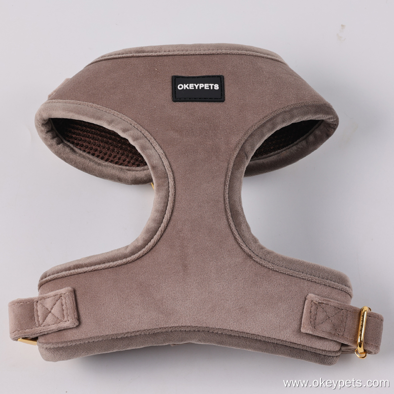 OKEYPETDS Harnais en velours pour chiot, collier en velours pour chien, laisse en velours avec accessoires métalliques 3