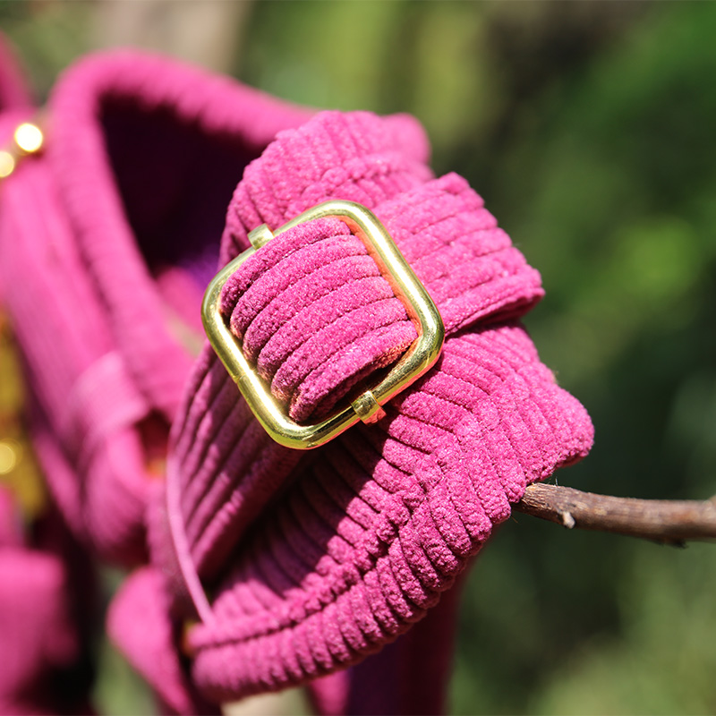 OKEYPETS Custom Designer Dog Harness Leash Pet Collar Cute Personalized Corduroy Dog Harness Set 8