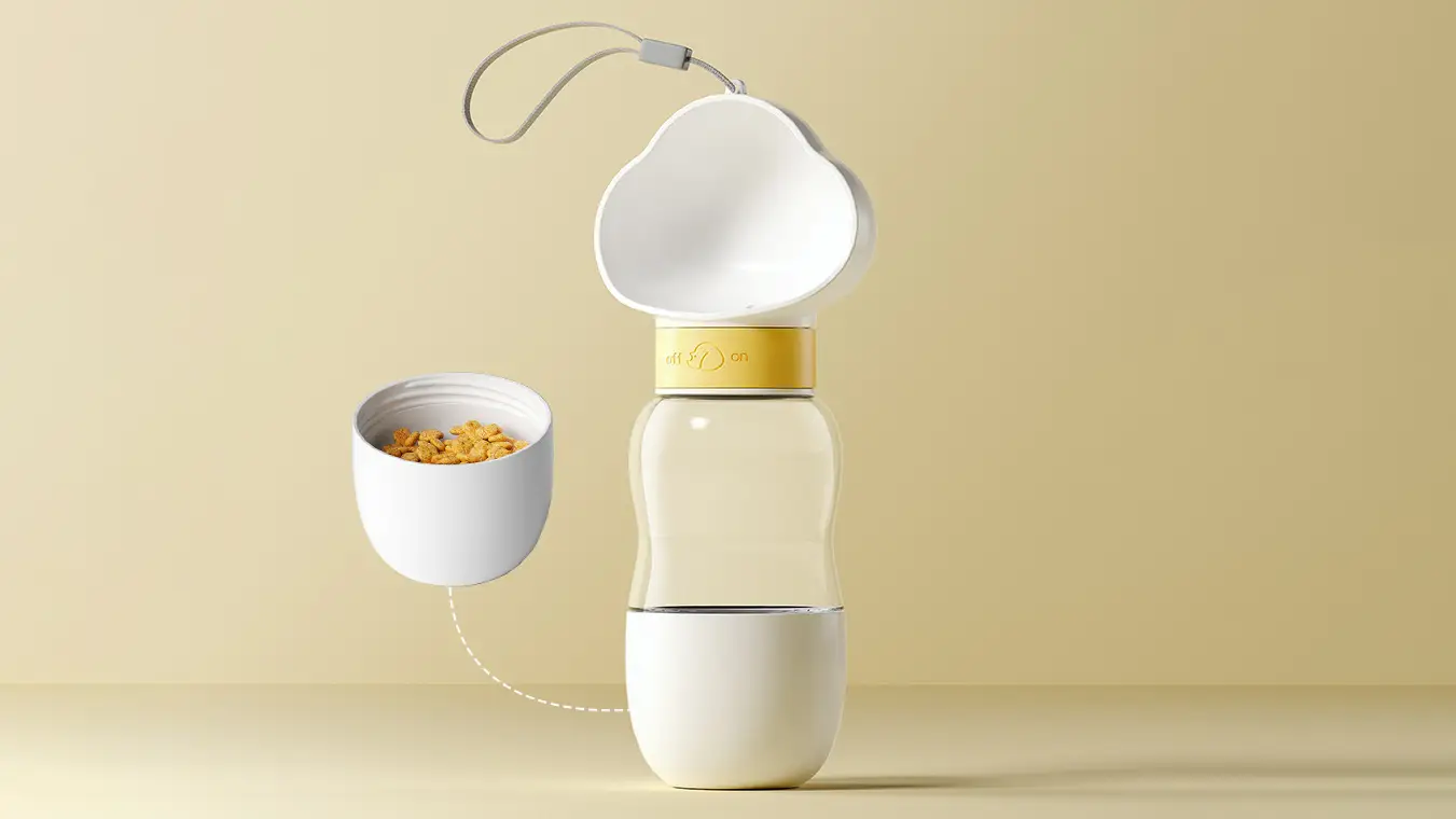 2-i-1 multifunksjonell kjæledyrmatbeholder bærbar vannflaske til hunder drikkeflaske til hunder 1