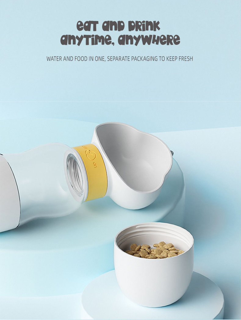 2-i-1 multifunksjonell kjæledyrmatbeholder bærbar vannflaske til hunder drikkeflaske til hunder 9