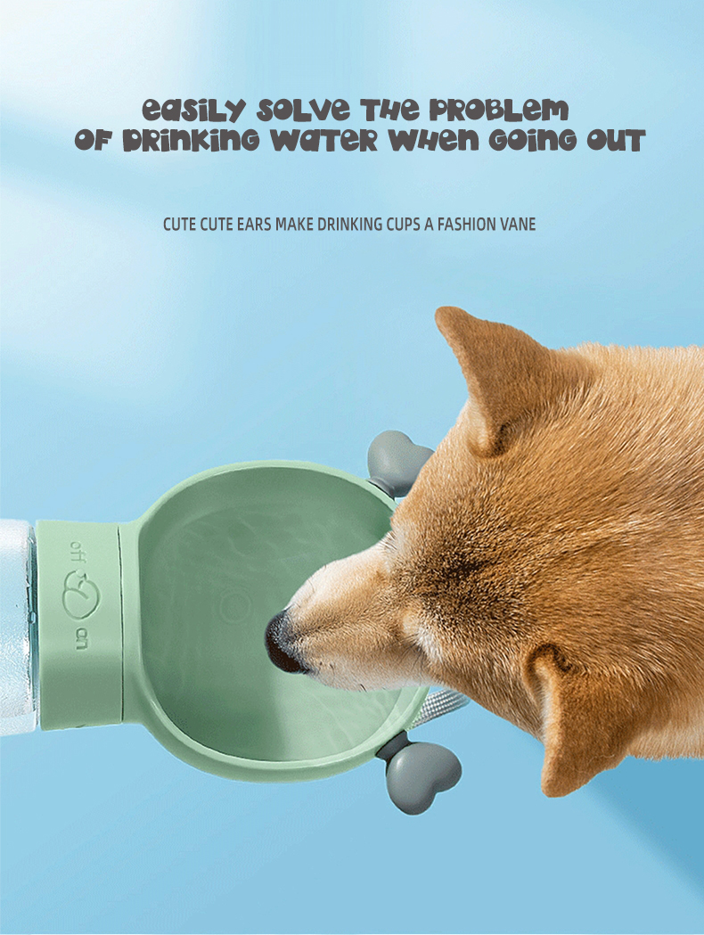 2-i-1 multifunksjonell kjæledyrmatbeholder bærbar vannflaske til hunder drikkeflaske til hunder 17
