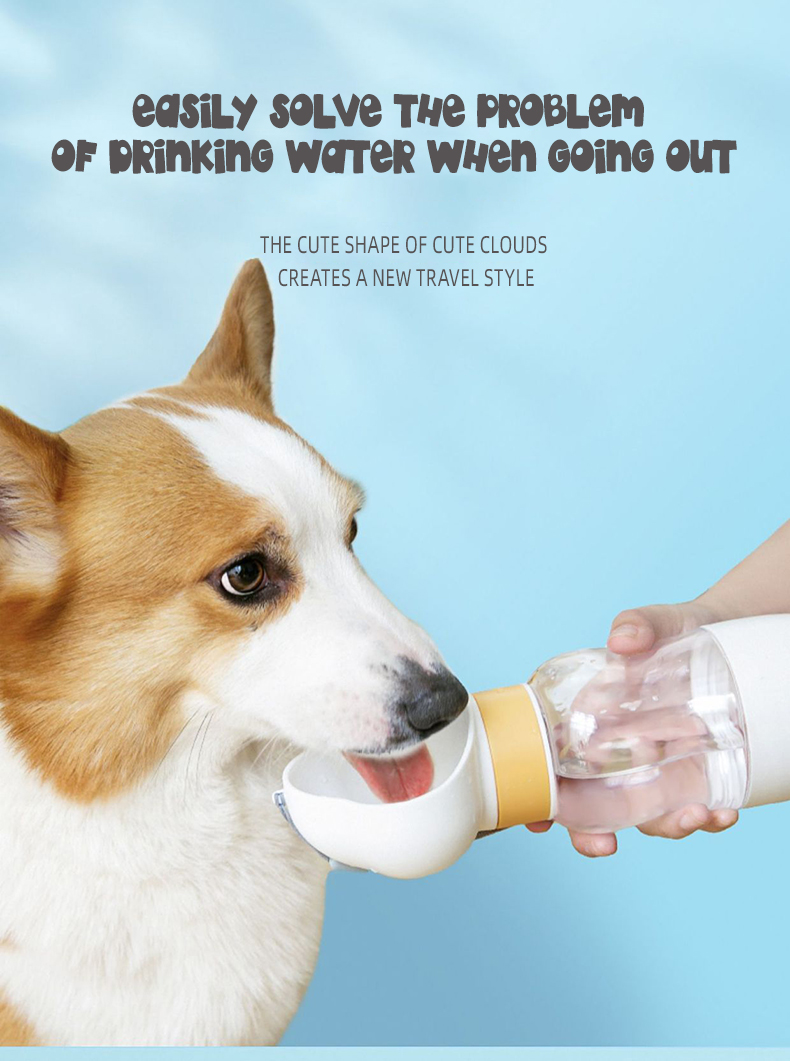 2-i-1 multifunksjonell kjæledyrmatbeholder bærbar vannflaske til hunder drikkeflaske til hunder 4