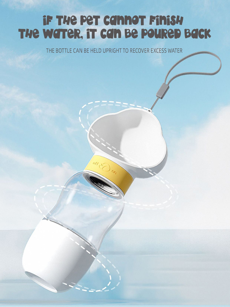 2-i-1 multifunksjonell kjæledyrmatbeholder bærbar vannflaske til hunder drikkeflaske til hunder 8