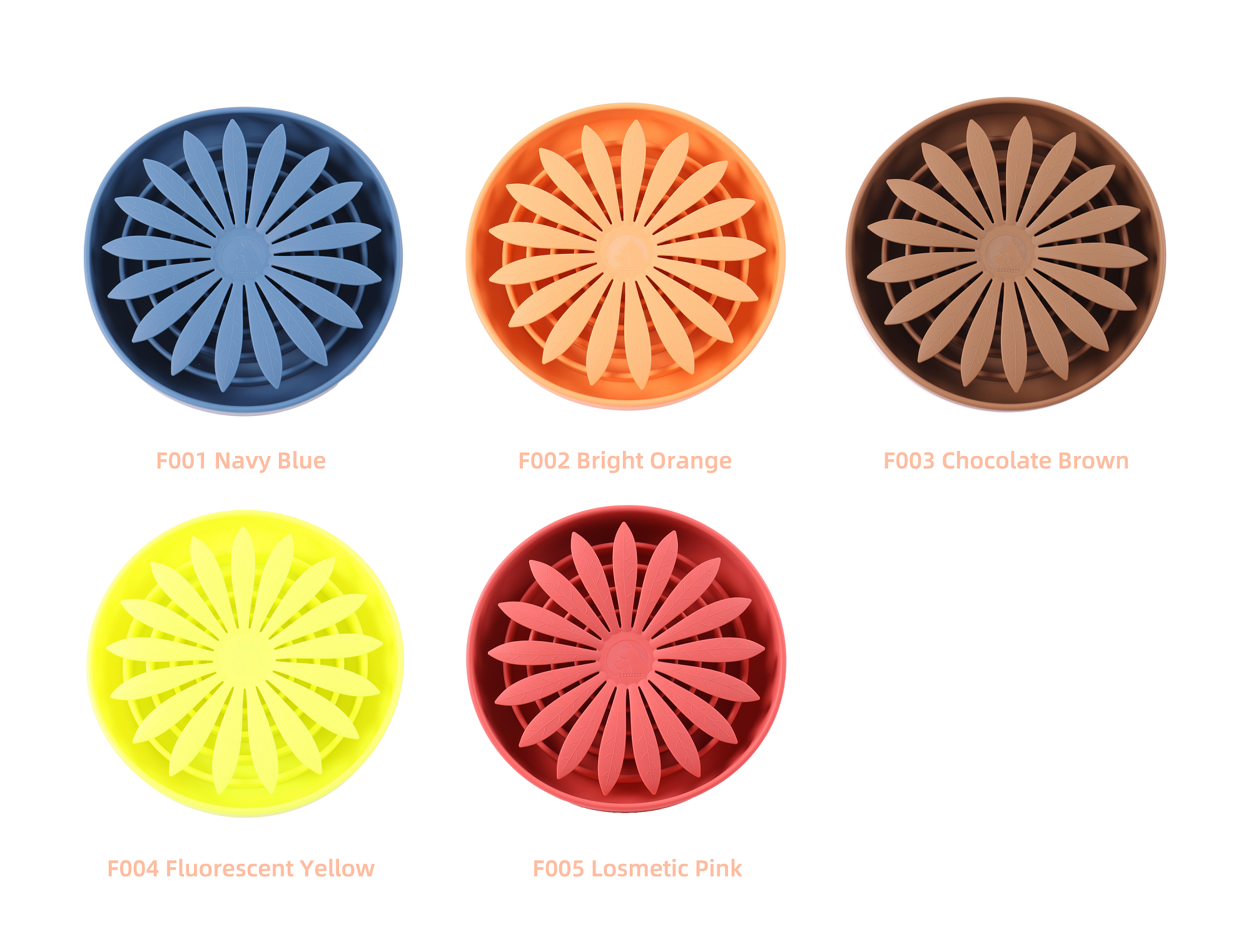 Gamelles pour chiens et chats en forme de fleur, en silicone alimentaire, pour une alimentation lente et saine, avec ventouse. Idéales pour les chiens qui mangent vite. 3