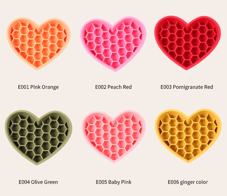 Gamelle anti-glouton en forme de cœur pour chien, idéale pour les petits et grands animaux de compagnie. Silicone de qualité alimentaire. 3