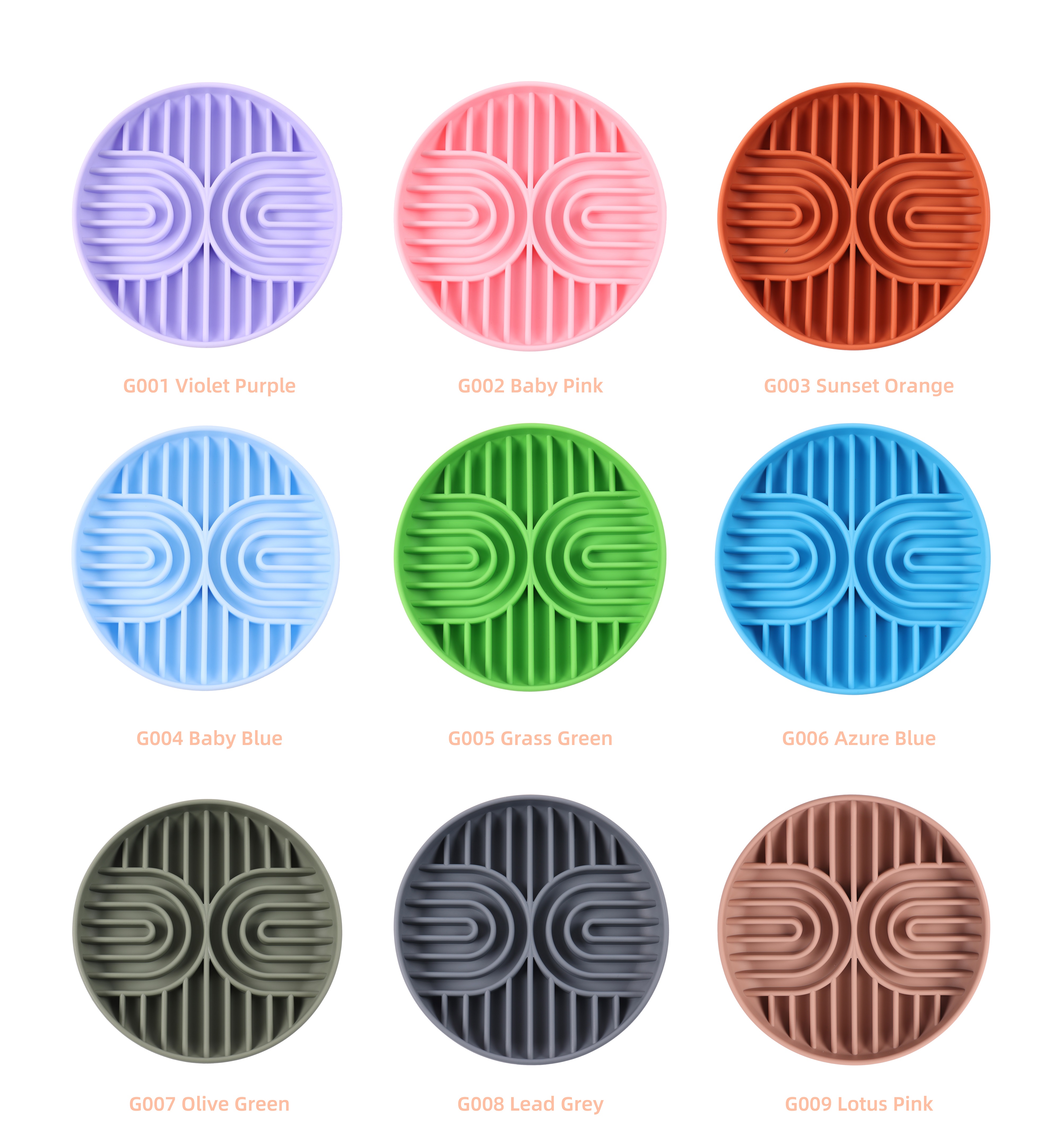 Gamelle pour chien personnalisée avec logo, colorée et ludique, en silicone rose et bleu, ronde, pour mangeuse lente, avec ventouses 3