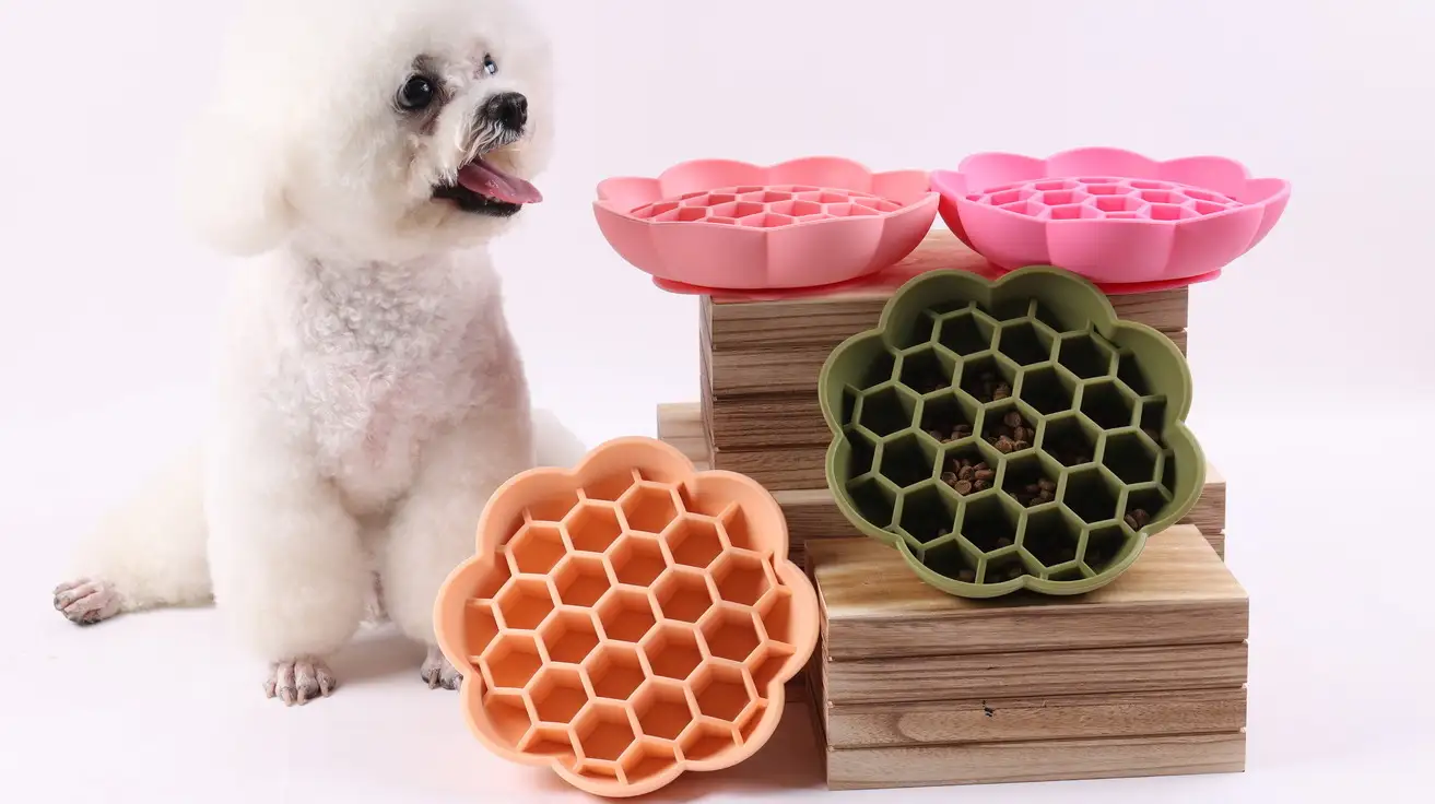 Gamelle anti-glouton adaptée à toutes les races de chiens, prévenant les risques d'étouffement. Gamelle à ventouse pour aliments sains. 1