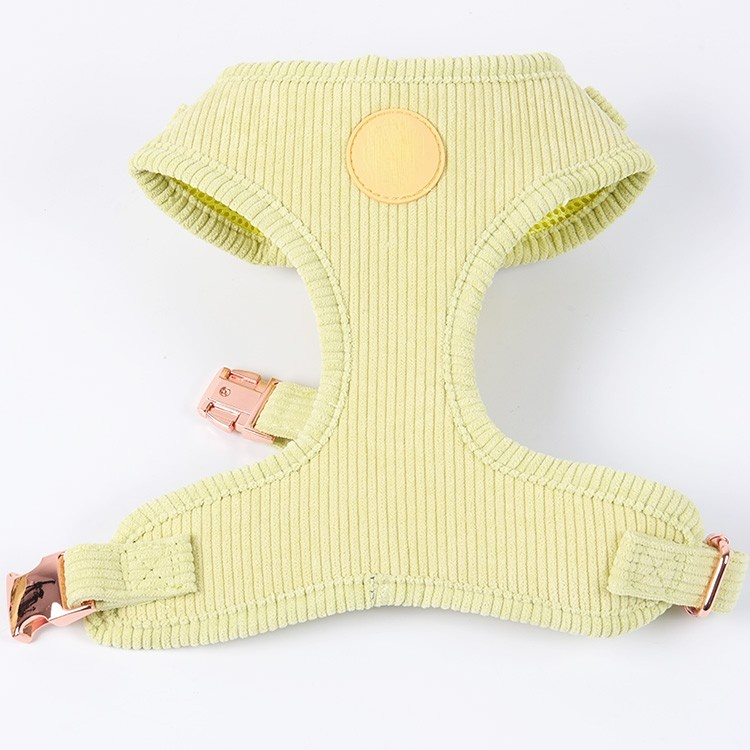 Ensemble harnais pour chien en velours côtelé bleu foncé, pour chiens de petite et moyenne race 9