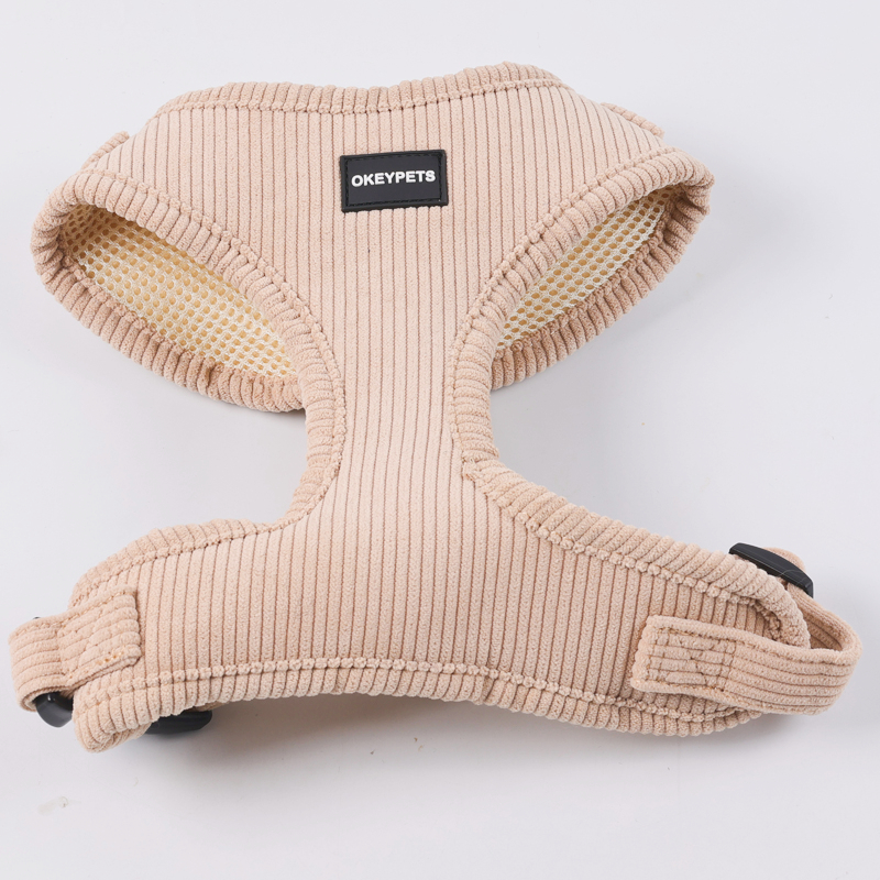 Ensemble harnais pour chien en velours côtelé bleu foncé, pour chiens de petite et moyenne race 11