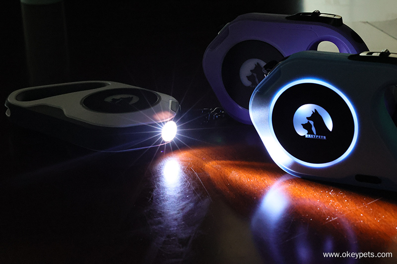 Laisse rétractable LED OKEYPETS pour chien 4