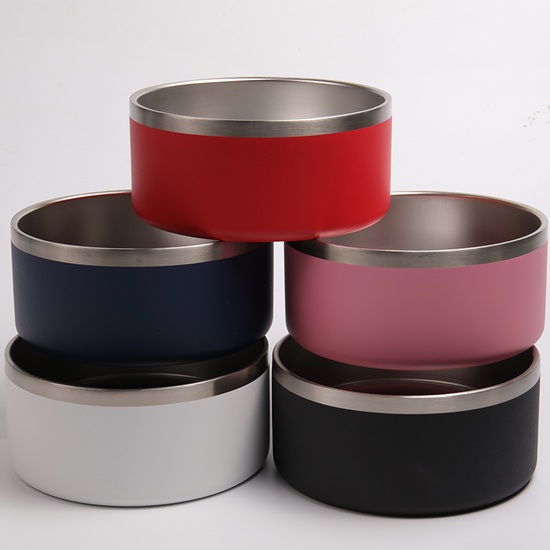 موردون ومصنعون لأوعية طعام وماء الكلاب المصنوعة من الفولاذ المقاوم للصدأ، مانعة للانزلاق، ومعزولة بجدار مزدوج | OKEYPETS 13