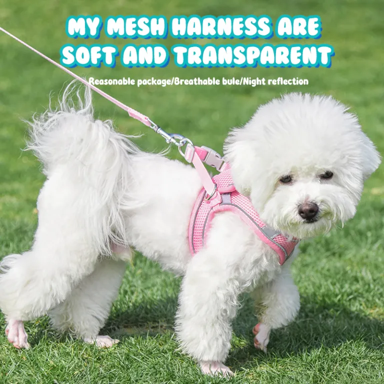  OKEYPETS - Accessoires pour chiens - Nouveau design - Harnais de luxe en maille aérée confortable et anti-traction - Harnais réfléchissant pour chien 