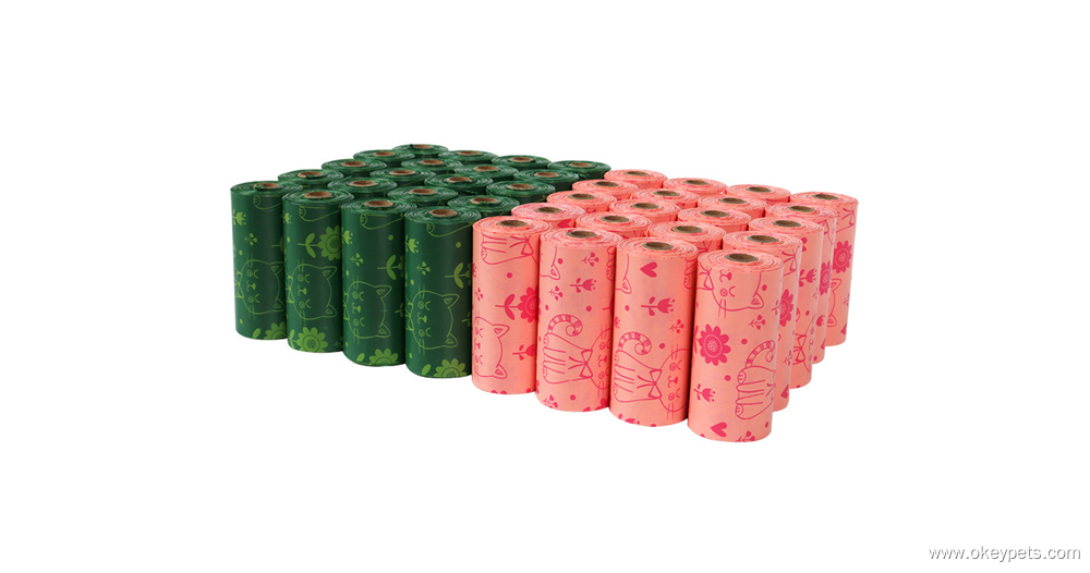 Rouleau de sacs à déjections canines parfumés, écologiques, biodégradables, compostables et imprimés de haute qualité 7