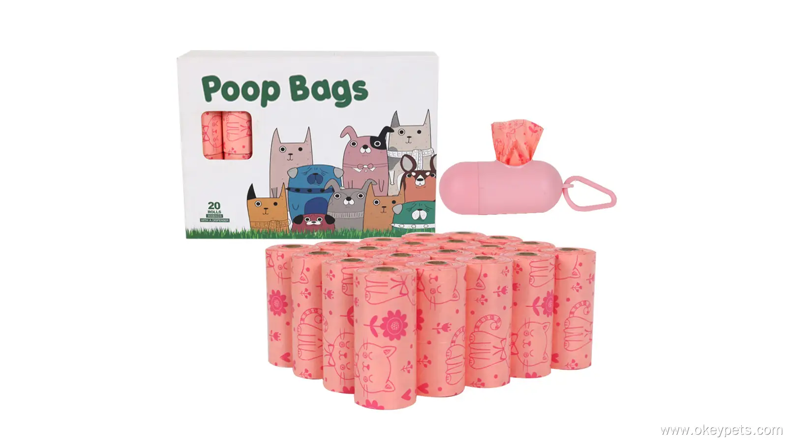 Rouleau de sacs à déjections canines parfumés, écologiques, biodégradables, compostables et imprimés de haute qualité 1