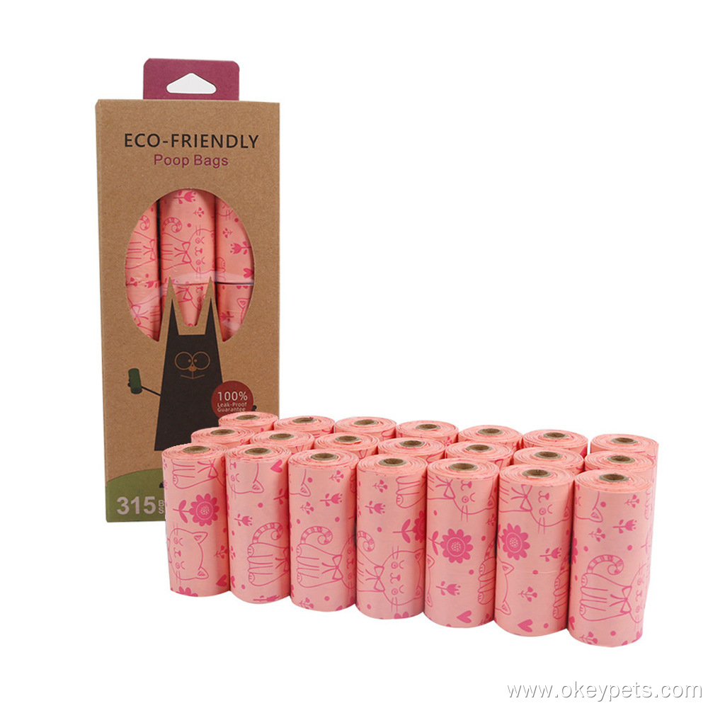 Rouleau de sacs à déjections canines parfumés, écologiques, biodégradables, compostables et imprimés de haute qualité 21